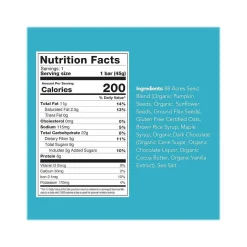 88 Acres Sweet 'N' Salty Gluten-Free Dark Chocolate/Sea Salt Seed and Oat Bar, 1.6 oz., 9 Bars/Box (310001)