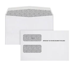 Adams Double Window Tax Form Envelopes, White, 100/Pack (7956E-S)
