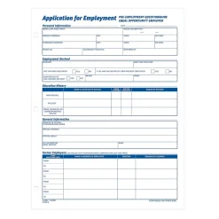 Adams Employment Applications, 50/Pad, 2 Pads/Pack (ABF 9661)