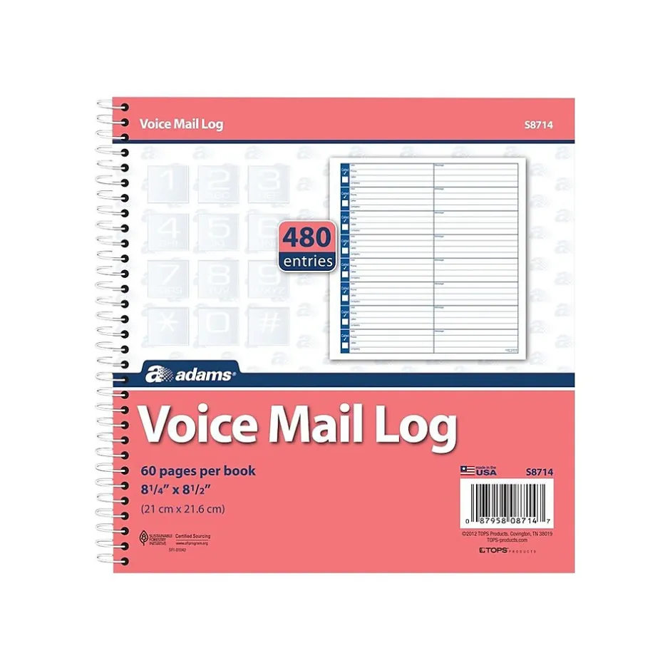 Adams Message Pads, 8.25" x 8.5", White, 30 Sheets/Pad, 2 Pads/Pack (S8714) Online