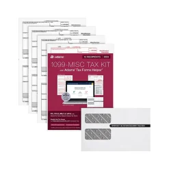 Adams 2024 1099-MISC Tax Form with Self-Seal Envelopes and Adams Tax Forms Helper, 4-Part, 2-Up, Copy A, 1, B, 2, 12/Pack