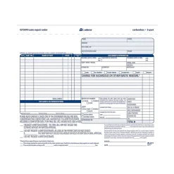 Adams 3-Part Carbonless Auto Repairs, 8.5"L x 7.44"W, 50 Sets/Book (GT3870)