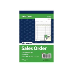 Adams 2-Part Carbonless Sales Orders, 8.44"L x 5.56"W, 50 Sets/Book (DC5805)