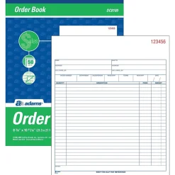 Adams 2-Part Carbonless Work Orders, 8.375" x 10.4375", 50 Sets/Book (DC8100)