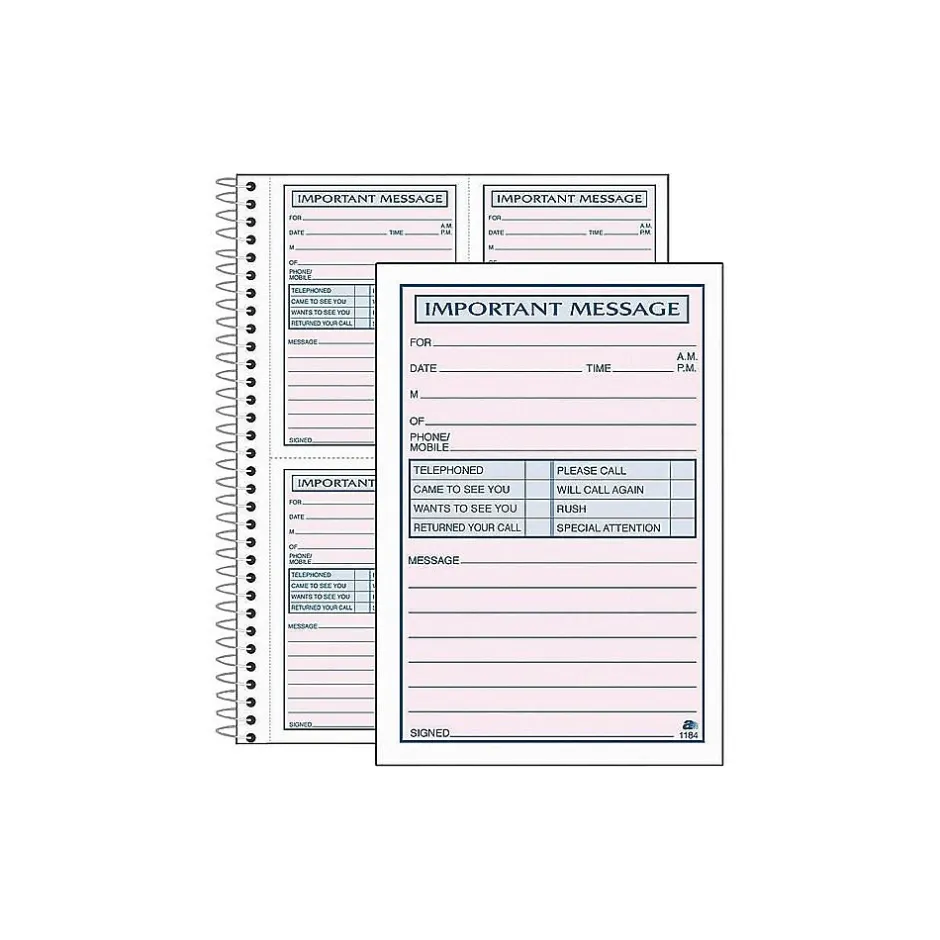 Adams Phone Message Pad, 5.5" x 3.8", Ruled, Pink, 100 Sheets/Pad (SC1187D) Outlet