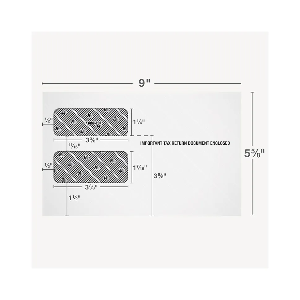Adams 2024 Self-Seal Security-Tinted Double-Window 1099 Tax Envelope, 9" x 5-5/8", White, 25/Pack (STAX1-24)