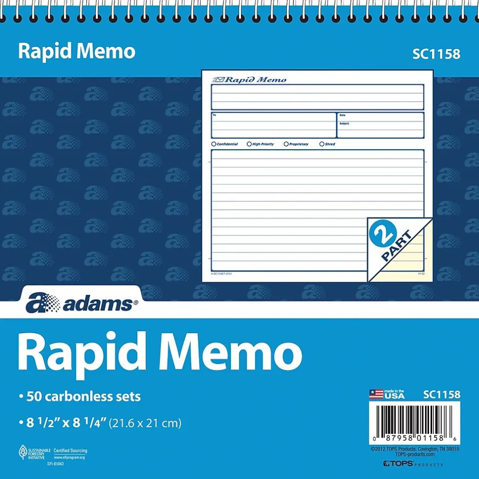 Adams Spiral Memo Books, 8-1/2" x 7-1/4" Discount