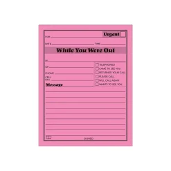 Adams While You Were Out Memo Pads, 4.25" x 5.5", Assorted Colors, 50 Sheets/Pad, 6 Pads/Pack (9711NEON) Sale