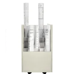 AdirOffice 20-Slot Mobile Roll File, Lockable, 24.75"H x 15.25"W x 13.25"D, White (624-WHI-KIT1)