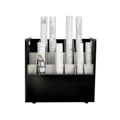 AdirOffice 21-Slot Mobile Roll File, 28.5"H x 30"W x 15.75"D, Black (625-BLK-2PK)