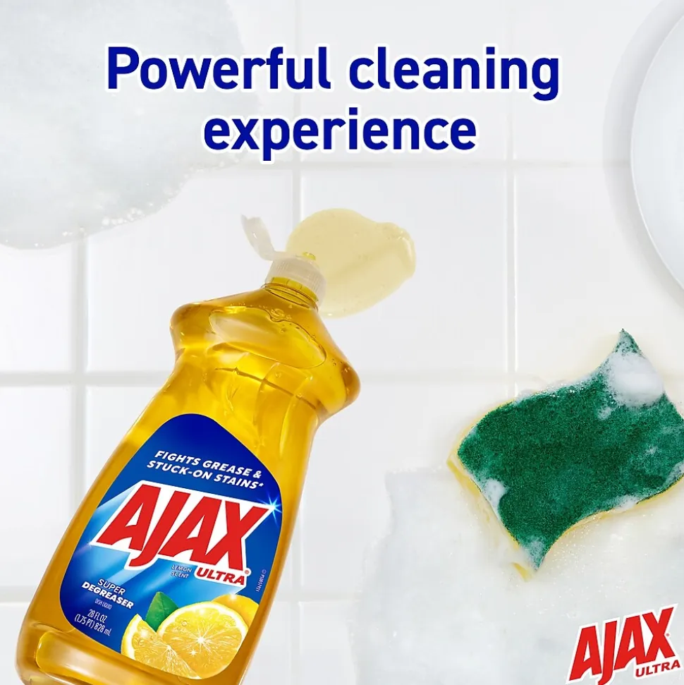 Ajax Liquid Dish Soap Lemon, 28 oz., 9/Carton (144673CT)
