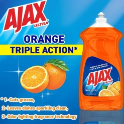 Ajax Triple Action Liquid Dish Soap, Orange, 52 oz., 6/Carton (149860)