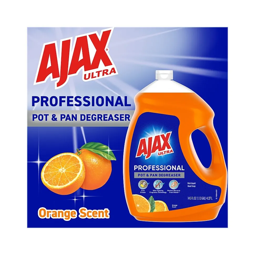 Ajax Ultra Professional Antibacterial Pot & Pan Dish Soap, Orange Scent, 145 fl. oz. (1.13 gal.) (61034313)