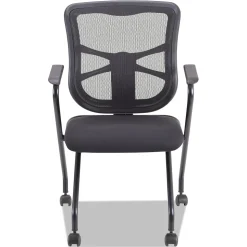 Alera Elusion Series Fixed Arm Fabric Nesting Chair, Black, 2/Carton (ALEEL4914)