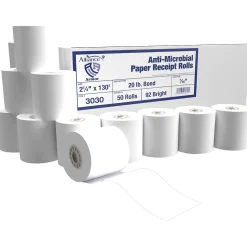 Alliance Armor Receipt Paper Roll, 2.25" x 130', 50/Carton (3030)