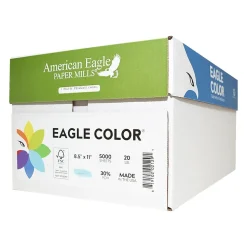 American Eagle 30% Recycled Colored Paper, 20 lbs., 8.5" x 11", Canary, 500/Ream, 10 Reams/Carton (4760050)