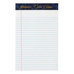 Ampad Gold Fibre Notepads, 5" x 8", College Ruled, White, 50 Sheets/Pad, 12 Pads/Pack (20054) Sale