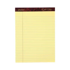 Ampad Gold Fibre Notepads, 8.5" x 11.75", Legal Rule, Canary, 50 Sheets/Pad, 12 Pads/Pk (TOP 20-020R) New