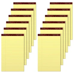 Ampad Gold Fibre Notepads, 8.5" x 14", Wide Rule, Canary, 50 Sheets/Pad, 12 Pads/Pack (TOP 20-030R) Hot