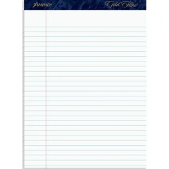 Ampad Gold Fibre Notepads, 8.5" x 11.75", Wide Ruled, White, 50 Sheets/Pad, 4 Pads/Pack (TOP20-031R) Outlet