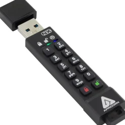 Apricorn ASK3-NX 4GB USB 3.1 Type A Flash Drive, Black (ASK3-NX-4GB)