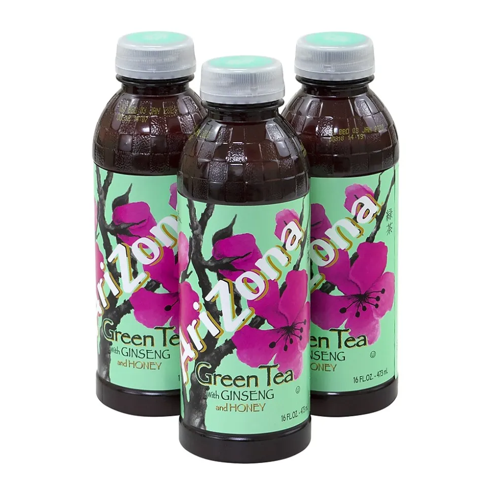 Arizona Green Tea Ginseng and Honey, 16 Oz., 24/Pack (900-00086)