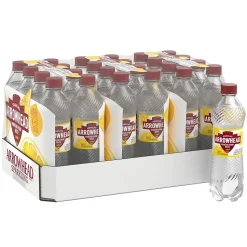 Arrowhead Sparkling Water, Lively Lemon, 16.9 oz. Bottles, 24/Carton (100953)