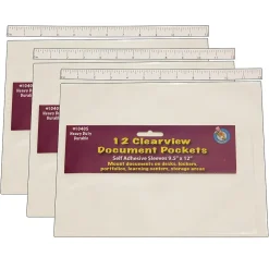 Ashley Heavy Duty Self-Adhesive Sheet Protector, 9" x 12", Clear, 12 Per Pack, 3 Packs (ASH10405-3) Online