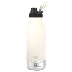 ASOBU Buddy 3-in-1 Water Bottle with Removable Dog Bowl & Food Compartment, 32 oz., White (SDB2)
