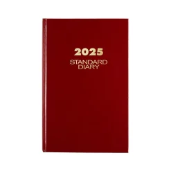 AT-A-GLANCE Standard Hardcover 2025 Daily Diary, 7.75" x 12", Ruled, Red (SD376-13-25) Outlet