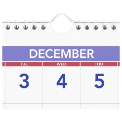 AT-A-GLANCE 2025 12" x 27" Three-Month Wall Calendar, White/Purple (PM11-28-25) Sale