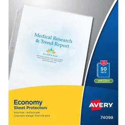Avery Economy Lightweight Sheet Protectors, 8-1/2" x 11", Semi-Clear, 50/Box (74098) Hot