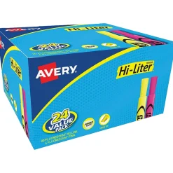 Avery Hi-Liter Desk Style Highlighters, Chisel Tip, Assorted, 24/Pack (98189) Hot