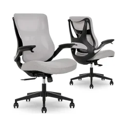 Beautyrest ErgoMax Ergonomic Mesh/Fabric Swivel Task Chair, Gray (60078-Gry)