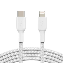 Belkin 3.3-ft BOOST CHARGE Braided USB-C to Lightning Cable for iPad/iPhone/iPod (M/M), White (CAA004bt1MWH)