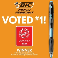 BIC Break-Resistant Mechanical Pencils, 0.7mm, #2 Medium Lead, 4/Pack (MV7PRP4-BLK) New
