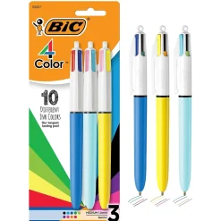 BIC 4-Color Retractable Ballpoint Pen, Medium Point, Assorted Inks, 3/Pack (MMXP31-AST) Best