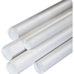 Box Partners White Mailing Tubes, 3" x 15", 24/Case