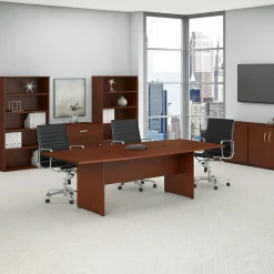 Bush Business Furniture 96" Boat Shaped Conference Table, Hansen Cherry (99TB9642HCK)