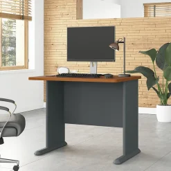 Bush Business Furniture Cubix 36"W Desk, Natural Cherry/Slate (WC57436)