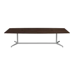 Bush Business Furniture 120W x 48D Boat Shaped Conference Table with Metal Base, Black Walnut (99TBM120BWSVK)