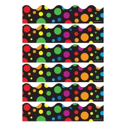 Carson Dellosa Education Big Rainbow Dots Scalloped Border, 39 Feet/Pack, 6 Packs (CD-1255-6)