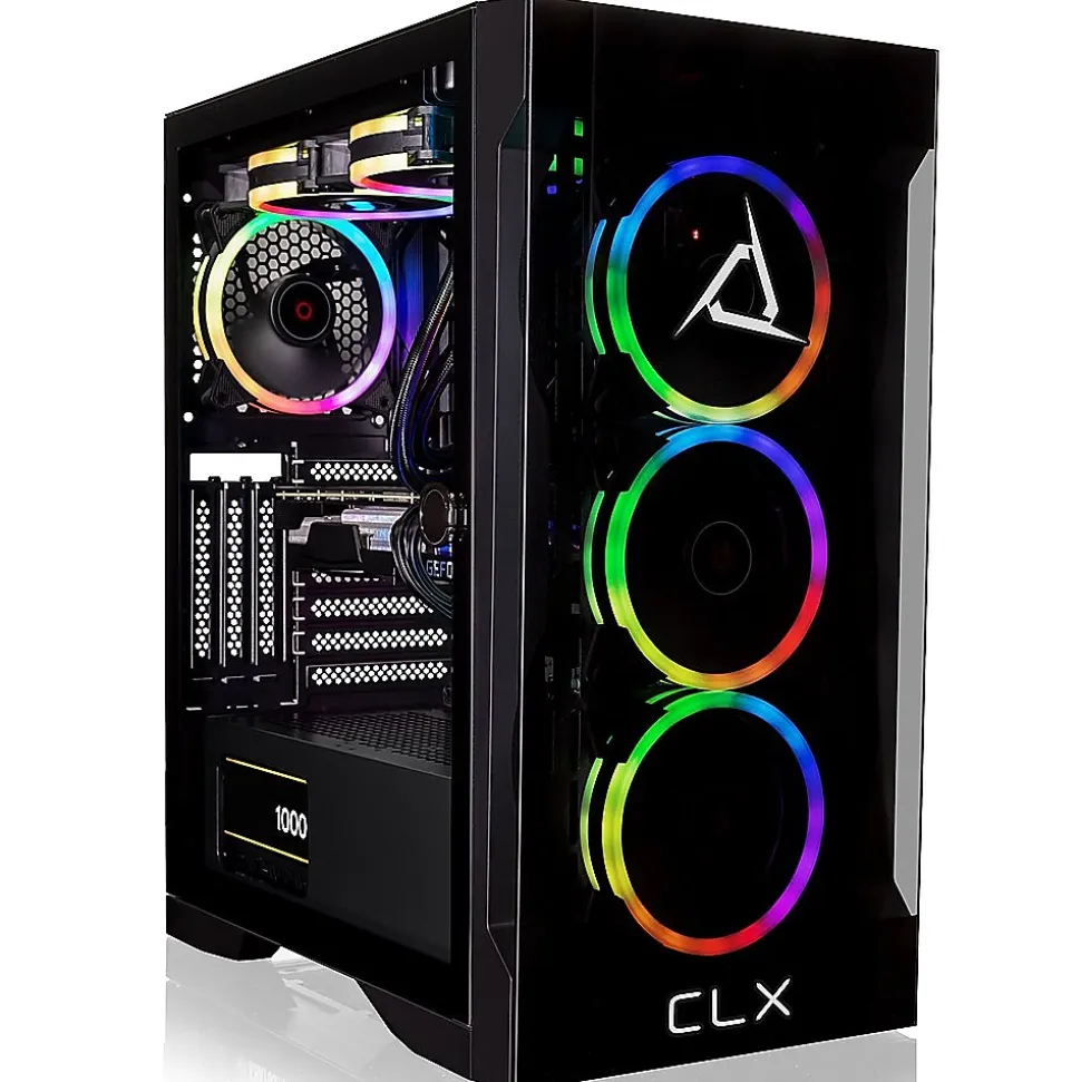 CLX SET TGMSETRTH2A01BM Gaming Desktop Computer, AMD Ryzen 9 7900X, 32GB Memory, 1TB SSD, 4TB HDD