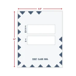 ComplyRight First Class Moisture Seal Tax Envelope, 9.5" x 12", White/Blue, 50/Pack (PES45)