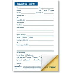 ComplyRight 2 Part Small Request for Time Off, Pack of 50 (A2203)
