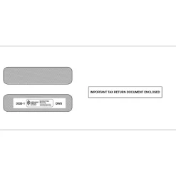 ComplyRight Self Seal Security Tinted Double-Window Tax Envelopes, White, 50/Pack (3333250)