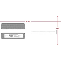 ComplyRight Self Seal Security Tinted Double-Window Tax Envelopes, White, 50/Pack (3333250)
