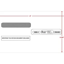 ComplyRight Self Seal Security Tinted Double-Window Tax Envelopes, 5 5/8" x 9", 50/Pack (9999250)