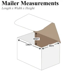 Corrugated Mailers, 8" x 6" x 5", White, 50/Bundle (M865)