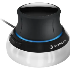 3Dconnexion SpaceMouse Wired Ambidextrous USB Mouse, Black/Silver (3DX-700059)